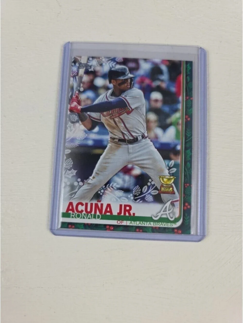 3x Ronald Acuna jr. 2019 Topps Holiday SP Gold Cup ROY CARD
